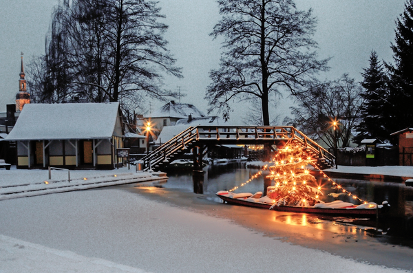 Spreewald zu Weihnachten mit Schnee