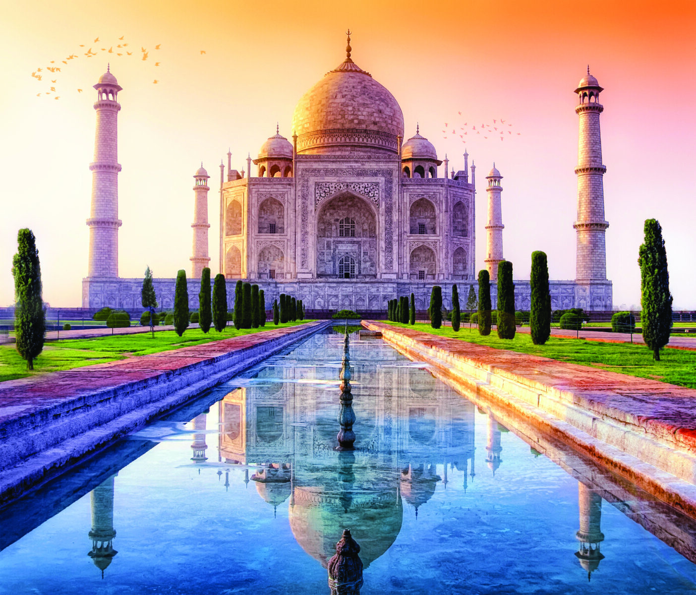 Taj Mahal im Sonnenuntergang