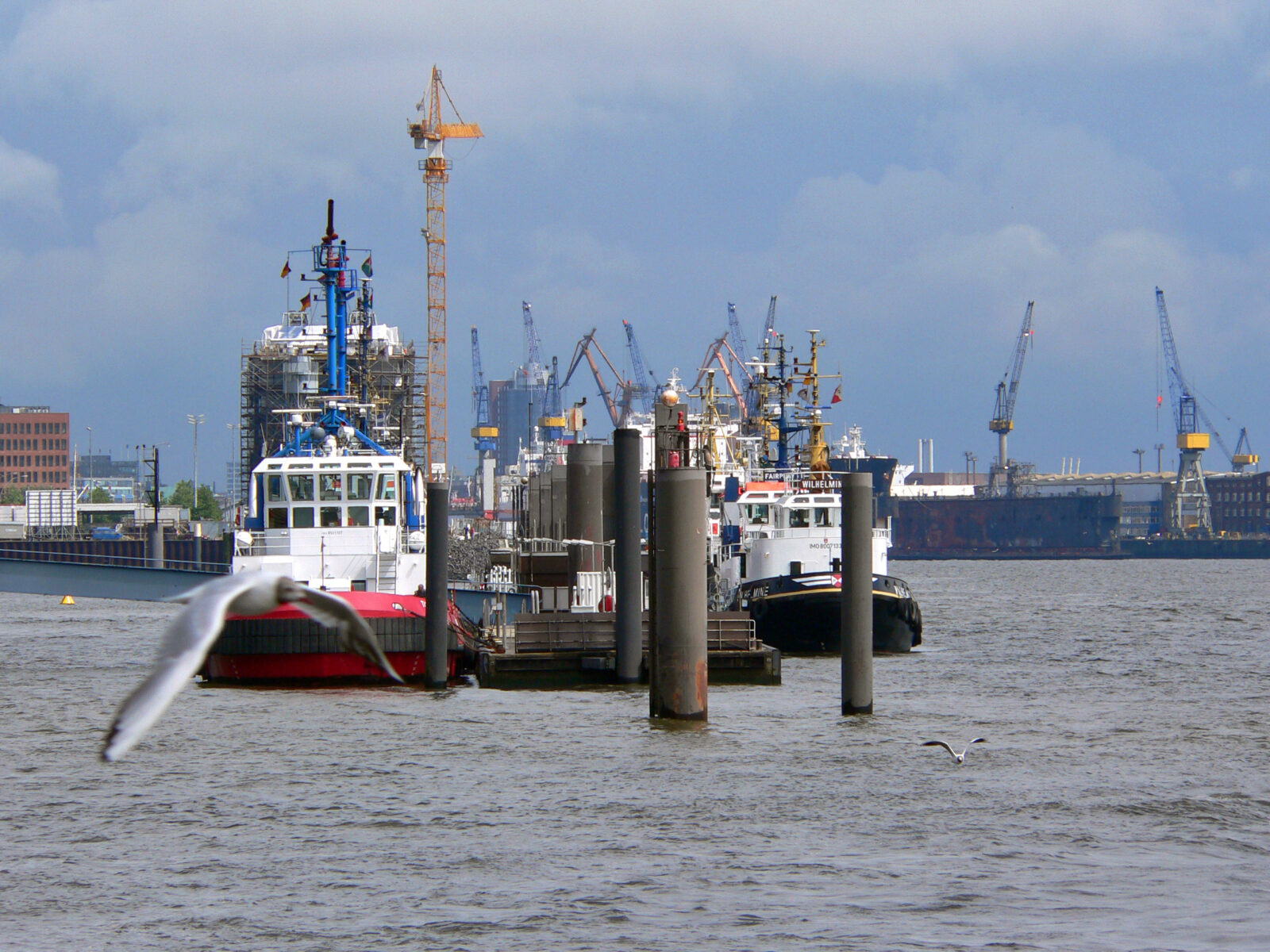 Schiffe auf der Elbe