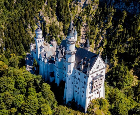 Schloss Neuschwanstein von oben