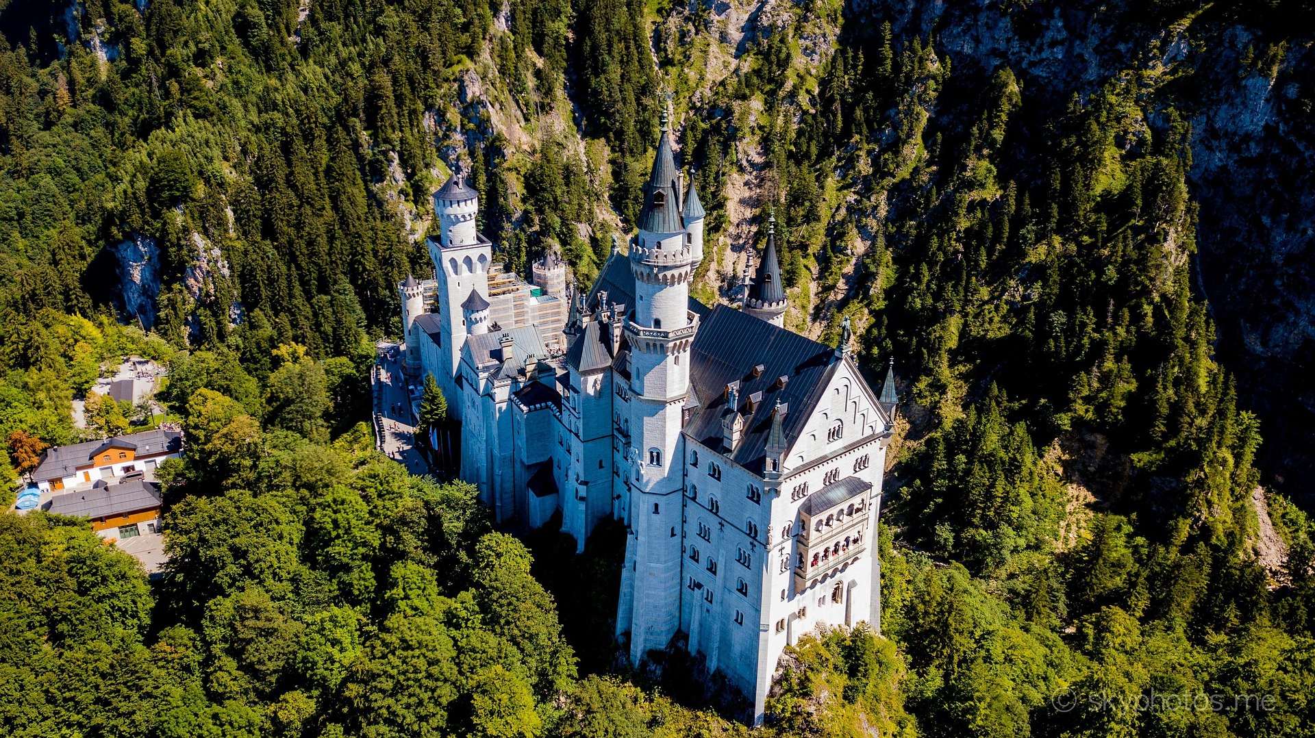 Schloss Neuschwanstein von oben