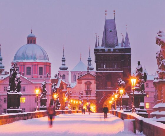 Prag mit Schnee bedeckt